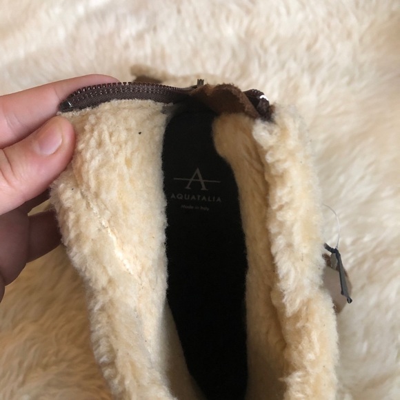 Aquatalia Christen Suede Shearling Wedge Bootie - Picture 9 of 11